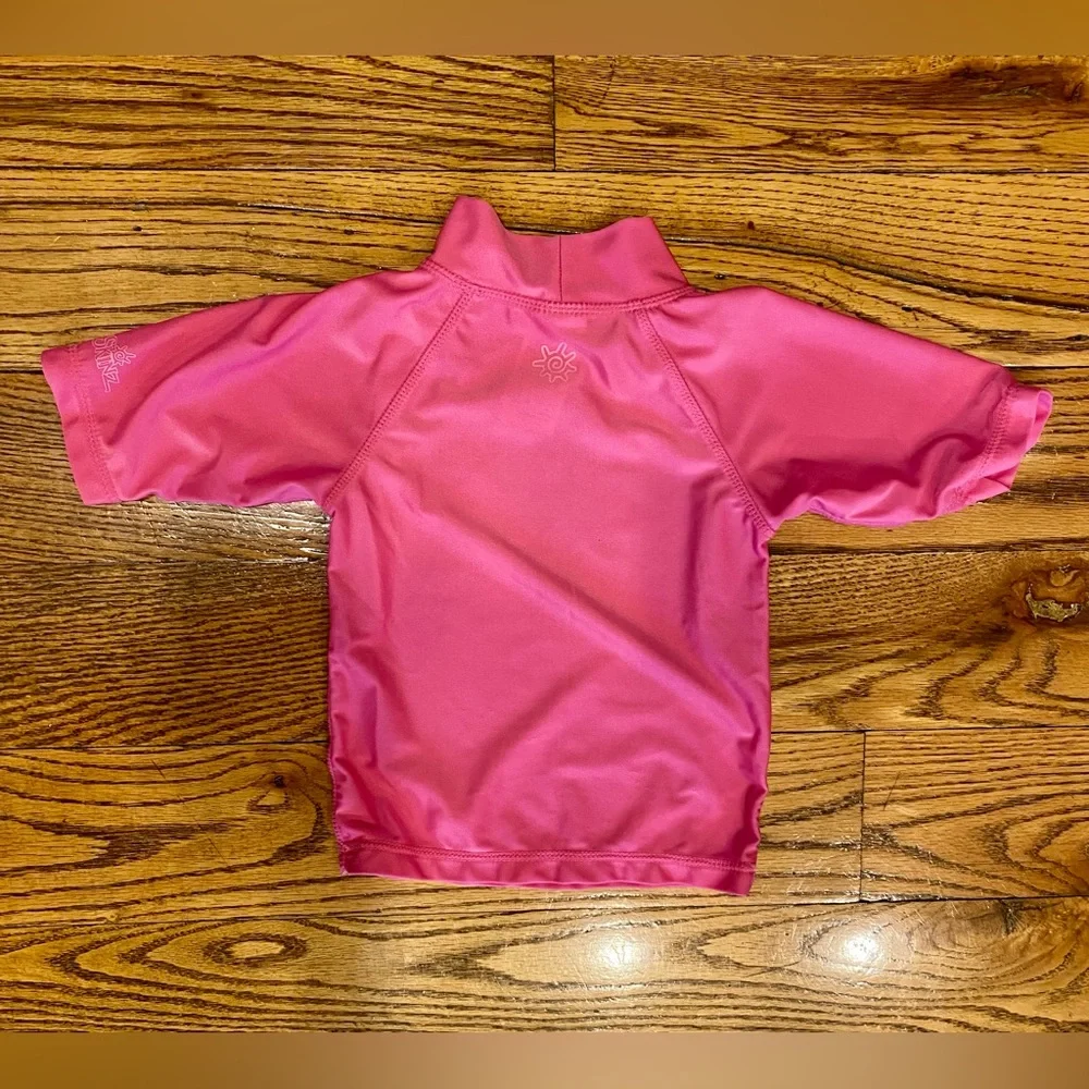 Pink Cat Popsicle Beach theme swim skirt set with hat - Size 3T
